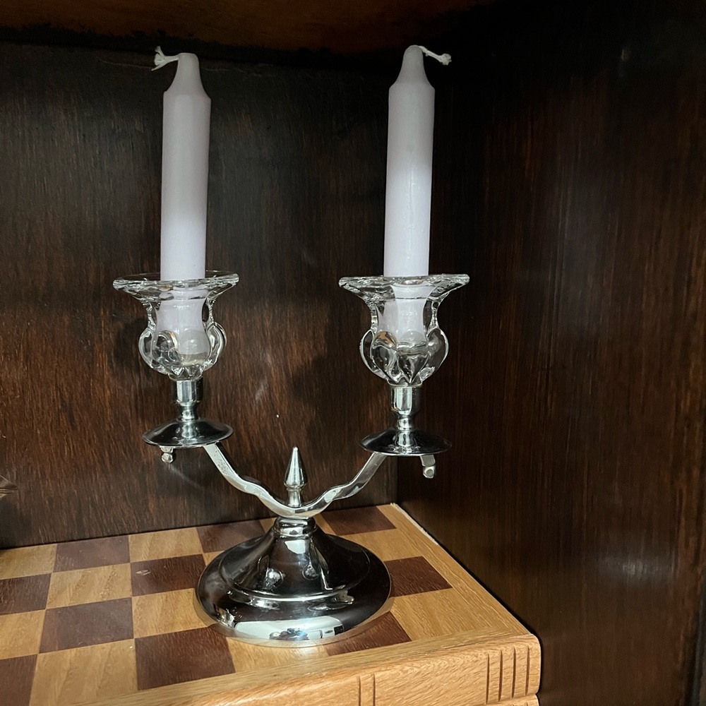 Farberware Cambridge Glass Art Deco Candle Holder